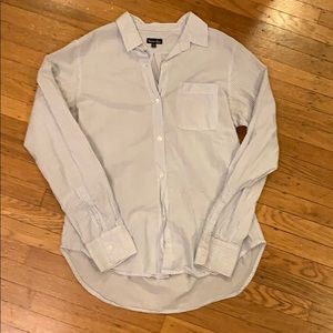 cotton striped button up top